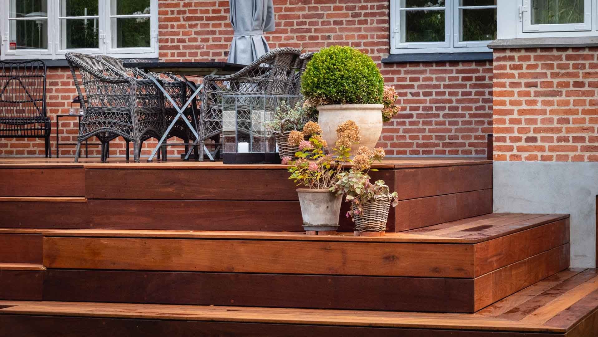 Terrasse med spansk trappe i Køge