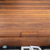 112 m2 terrasse med plantekasser, spanske trapper og lysspots i Vedbæk