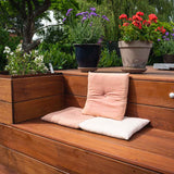 112 m2 terrasse med plantekasser, spanske trapper og lysspots i Vedbæk