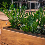 112 m2 terrasse med plantekasser, spanske trapper og lysspots i Vedbæk