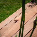 112 m2 terrasse med plantekasser, spanske trapper og lysspots i Vedbæk