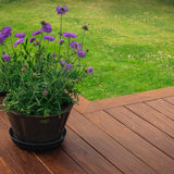 112 m2 terrasse med plantekasser, spanske trapper og lysspots i Vedbæk