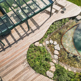 114 m² organisk ipé-terrasse ved svømmesø i Bregnerød