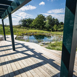 114 m² organisk ipé-terrasse ved svømmesø i Bregnerød