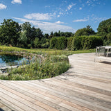 114 m² organisk ipé-terrasse ved svømmesø i Bregnerød